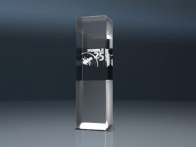 Glaspokal Trophy Frost mit Lasergravur