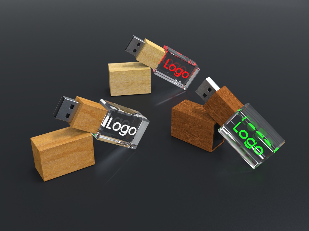 USB Crystal Wood.72 - USB Sticks aus Glas