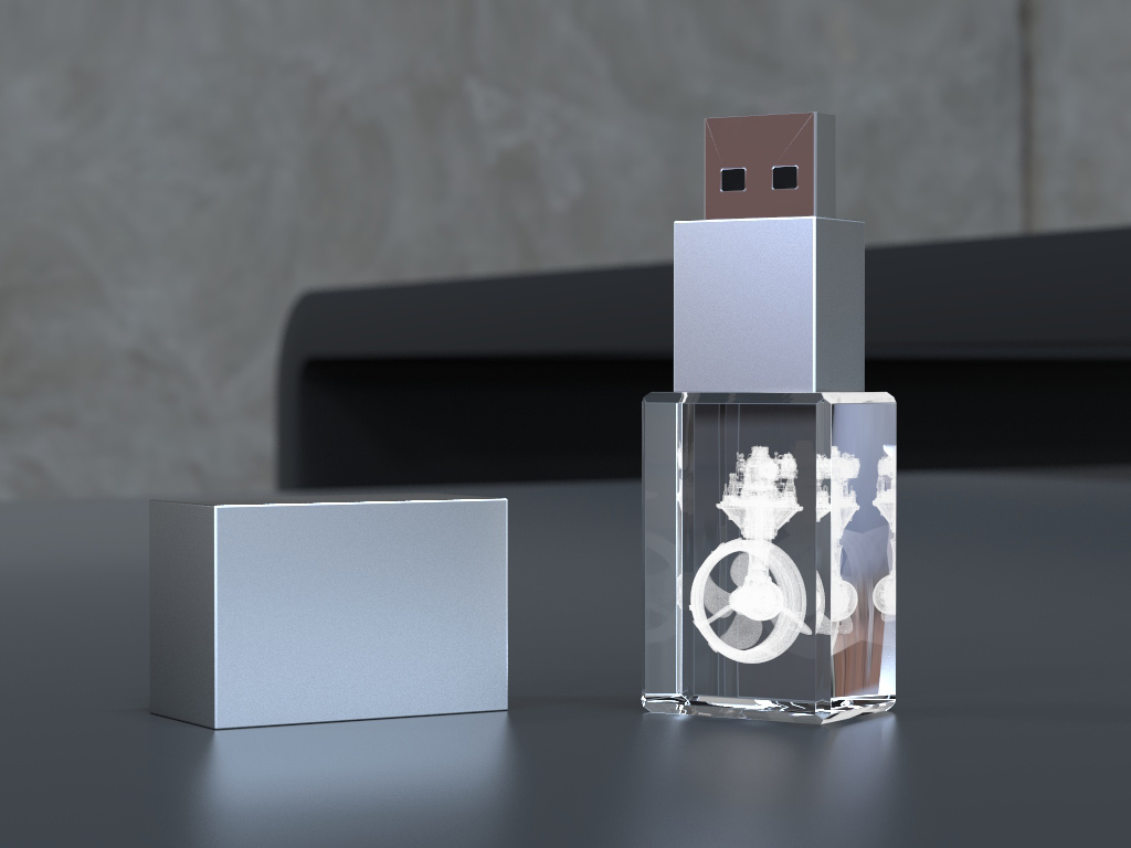 usb Crystal 3d 7 - USB Sticks aus Glas